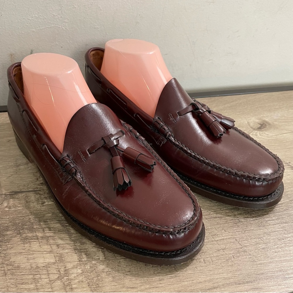 NOS! Men's VINTAGE Weejuns G.H. BASS & Co. Wine Brown LEATHER Tassle LOAFERS